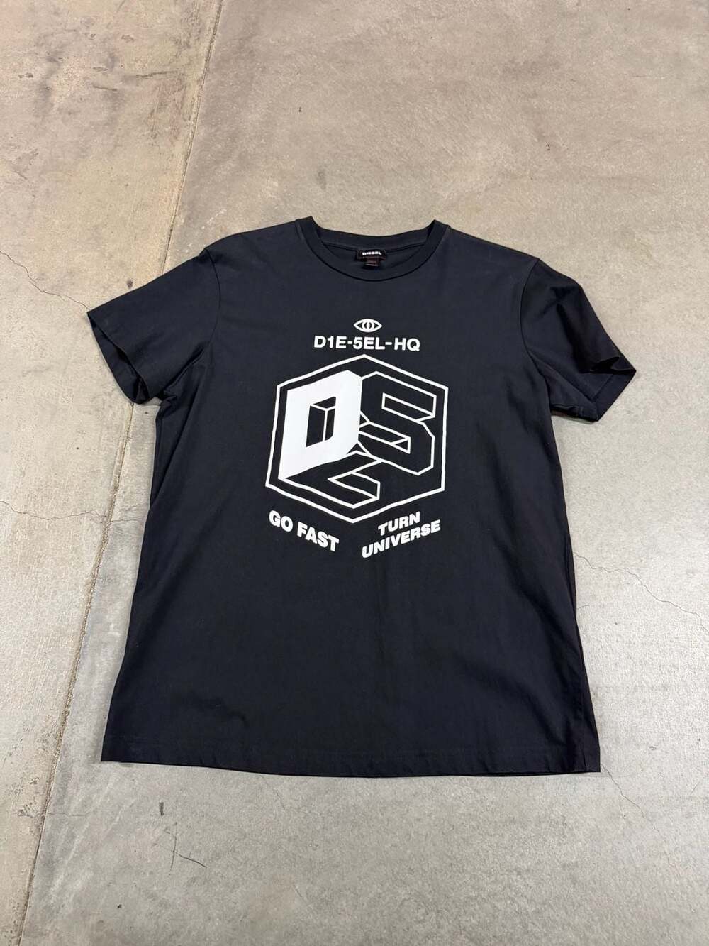 Diesel T-Diego A3 Go Fast Black White Graphic Logo Front T Shirt Mens Size Large